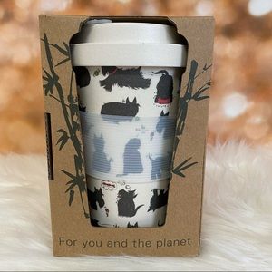Eco Chic Bamboo Reusable Coffee Cup - 14oz, Sheep Lambs Design
